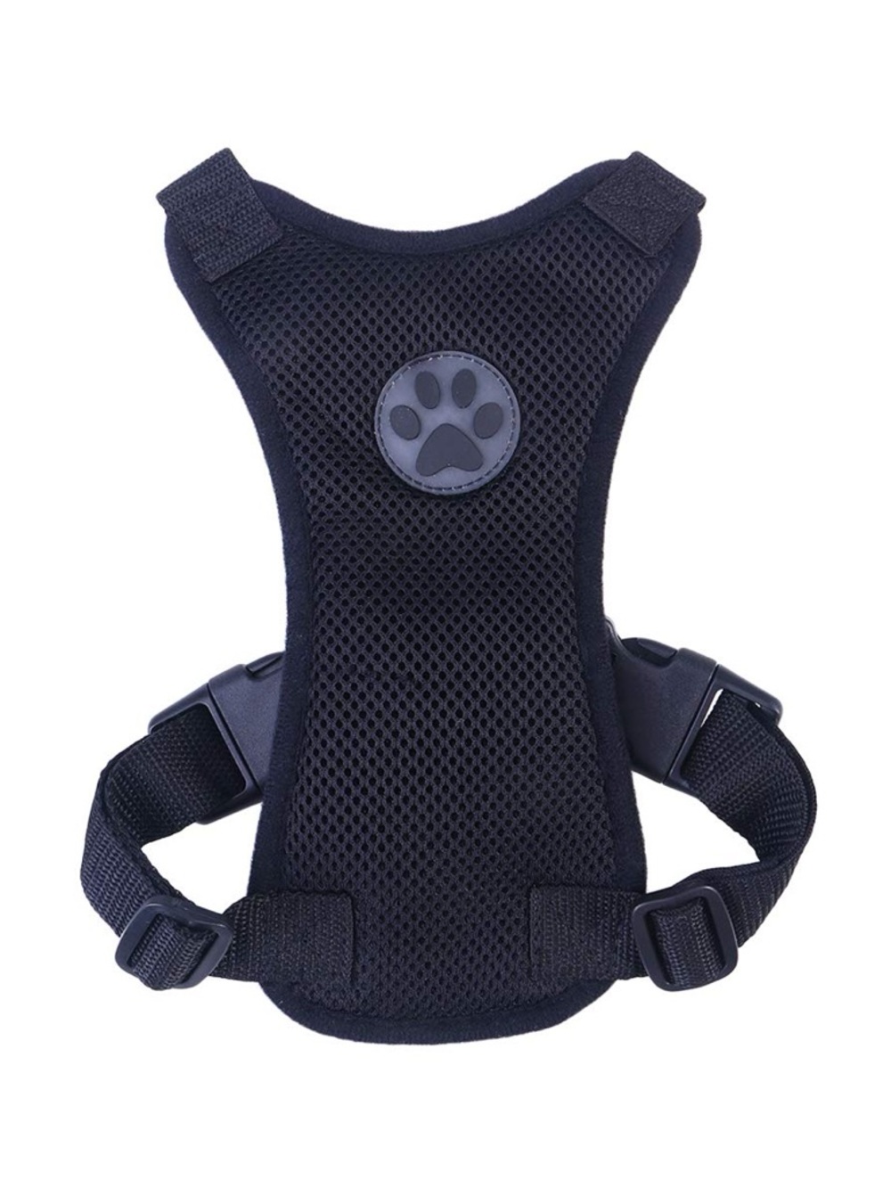 Black Breathable Mesh Dog Harness with Paw Logo - Large - never worn